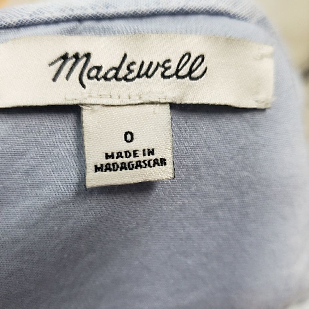 Madewell bellflower ruffle dress craft blue size 0 - Picture 7 of 8